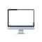 Modern desktop monitor mockup blank empty screen computer display digital technology concept white background