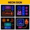 Modern Digital Advertising Neon Signs Concept