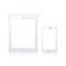 Modern digital tablet PC with mobile smartphone on the white. Science and tecnology concept. Vector