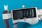 Modern digital vernier caliper close-up. Accurate measurement of various sizes