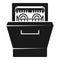 Modern dishwasher icon, simple style