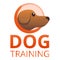 Modern dog training logo, cartoon style