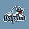 Modern dolphin mascot logo.