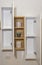 Modern domestic cupboard shelf unit design in a luxury apartment