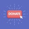 Modern donate button design with mouse click symbol. Vector illustration