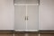 Modern Doors White Outline Bright Shining Indoors Closed Hidden