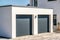 Modern double garage with sectional doors as a secure parking space in your own house