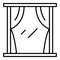 Modern drapery icon, outline style