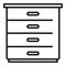 Modern drawer icon outline vector. Kitchen design