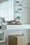 Modern dressing table in white color in the bedroom