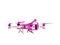 Modern drone quadrocopter with inset of futuristic camera purple
