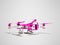 Modern drone quadrocopter with inset of futuristic camera purple