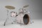 Modern drumset. Drums and cymbals construction on white studio background. Collection of percussion instruments. Rock music