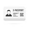 Modern E-Passport Vector Icon. Electronic ID with photo, personal data, and QR code for easy verification. Secure and