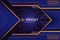 Modern E-Sport Gaming Blue and Orange Background with Hexagon Pattern