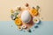 Modern Easter Minimalism Egg and Flowers background