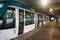 modern eco-friendly electric public transport tunnel looks like metro