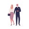 Modern elderly couple holding hands and walking together. Stylish woman and man in love, wearing trendy formal dress and
