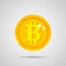 Modern electoron money - crypto currency bitcoin. Golden bitcoin icon on a light background. vector