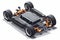 Modern electric car chassis design battery modular platform skateboard module pack board with wheels