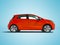 Modern electric car hatchback for travels for young family red s