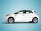 Modern electric car hatchback for travels for young family white