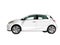 Modern electric car hatchback for travels for young family white