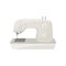 Modern electric sewing machine. Professional device for sewing. Household appliance. Flat vector design