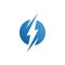 Modern electrical blue lightning bolt logo