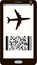 Modern electronic mobile boarding pass icon