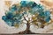 Modern Elegance: Sacred Geometry and Whimsical Oak Trees in Alcohol Ink