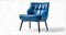 Modern elegance - A sleek blue armchair with a minimalist design