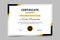 Modern elegant black and yellow certificate template