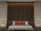Modern elegant contemporary bedroom 3d rendering image