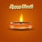 Modern elegant diwali design with candle with golden ornate. Trendy Diwali background design. Vector Illustration.
