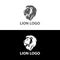 Modern Elegant Lion Head Logo Black and WHite Version Vector Design Concept