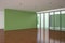 Modern empty living room with green wall