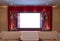Modern Empty Room with blank television or tv monitor screen and stage. interior design decoration, mock up