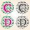 The modern English alphabet of Bubble Style Alphabet C & D