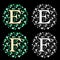 The modern English alphabet of Bubble Style Alphabet E & F