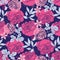 Modern English roses floral seamless pattern print. Vector