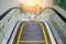 modern escalator in shopping center. Escalator at an airport with no people.