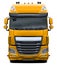 Modern European DAF XF truck in yellow.