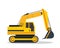 Modern Excavator Flat Construction Vehicle Illustration