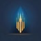Modern exclusive logo gold crown with candles on navy blue background.Hanukkah as a traditional Jewish holiday
