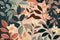 Modern exotic leaves pattern. Collage contemporary pattern