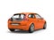 Modern family electric car orange - back view