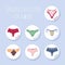 Modern female panties collection for week. Cute colorful weekly knickers with bows and lace. Trendy undergarments