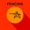 Modern Fencing Icon with Linear Vector