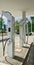 Modern filling station for electric cars with futuristic charging stations